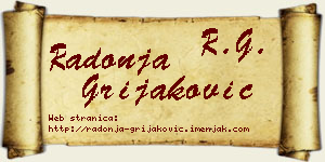 Radonja Grijaković vizit kartica